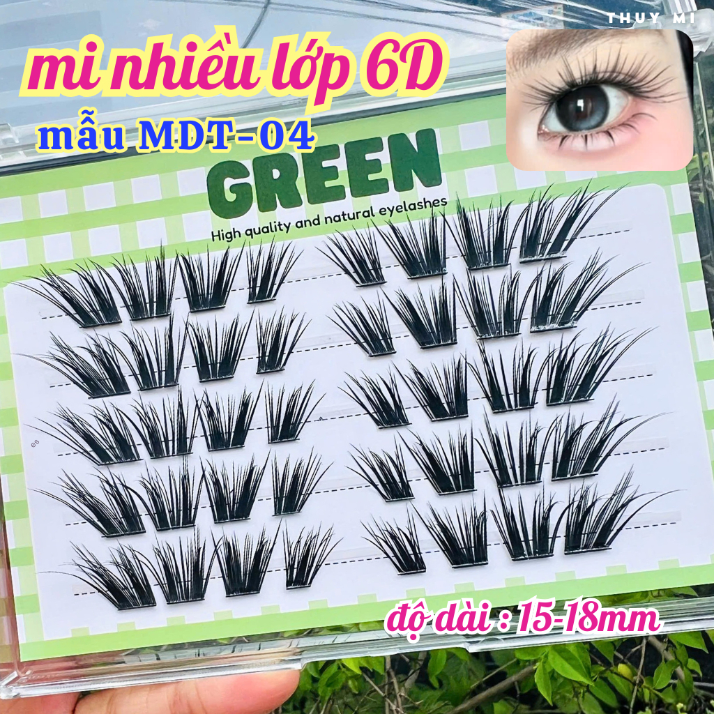 Mi nhiều lớp 6D đa tầng MDT04 độ dài 15-18mm mi giấy GREEN Thủy Mi