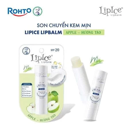 Son dưỡng môi không màu chuyển kem mịn LipIce Creamy 3.3g-hương táo