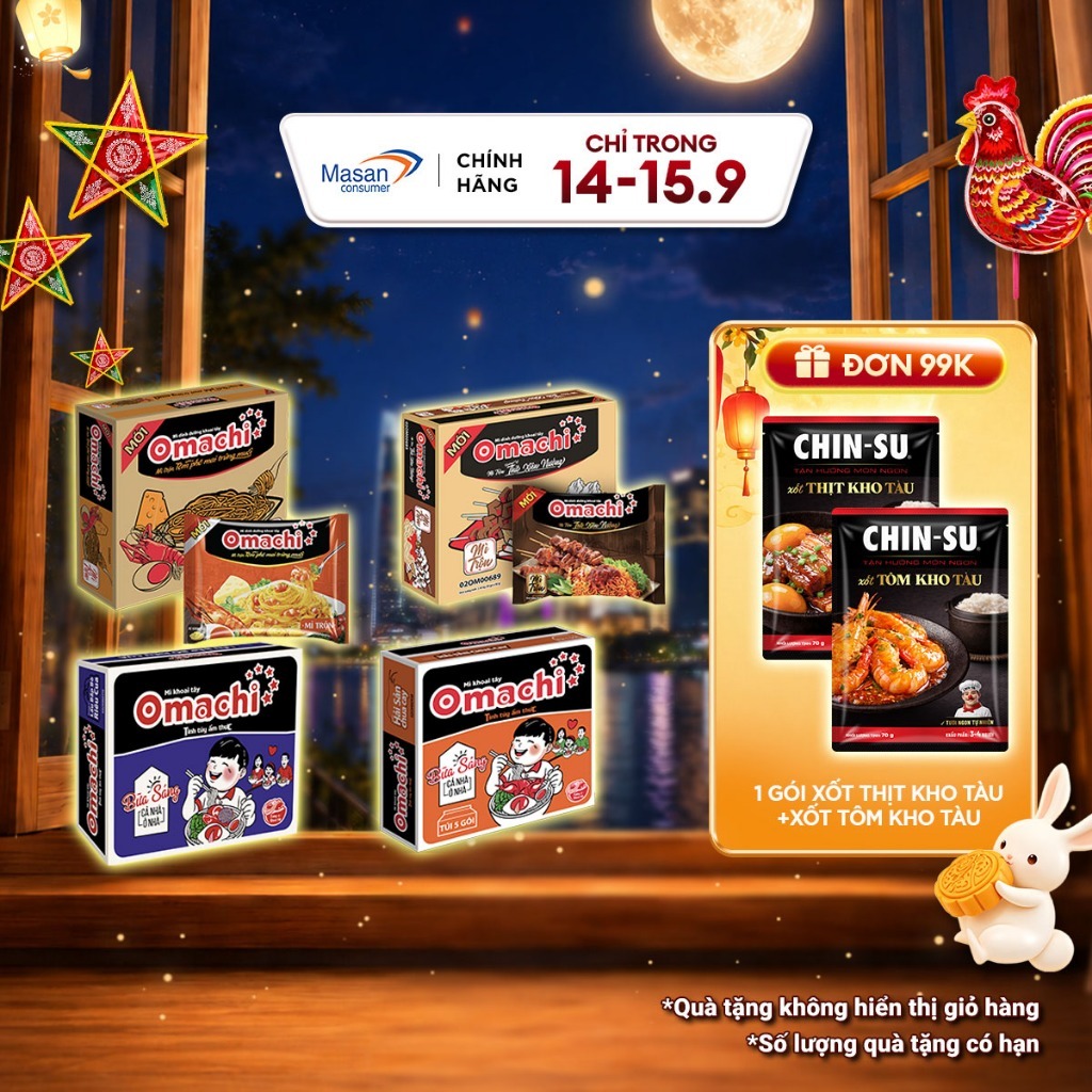 [LS] [Chọn vị] Thùng Mì Omachi - 30 gói x 80gr (Bao bì có thể thay đổi theo đợt nhập hàng)