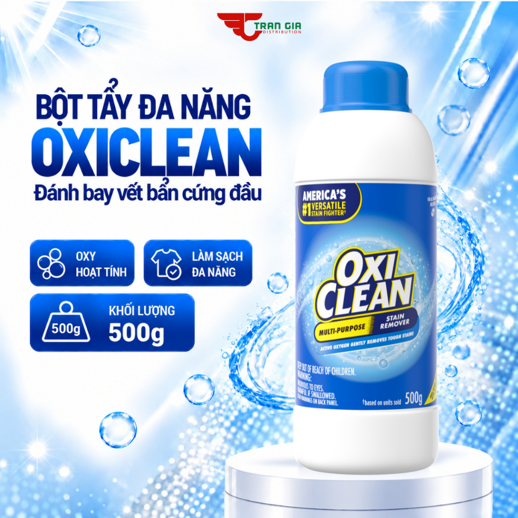 Bột Tẩy Đa Năng OxiClean – Tẩy Vết Bẩn Quần Áo, Đồ Vải, Thảm & Đồ Dùng Gia Đình