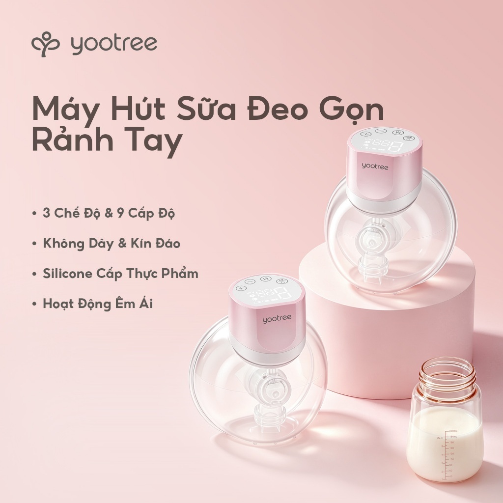 Máy hút sữa không dây yootree S12 Pro máy hút sữa rảnh tay Nhẹ và êm, kín đáo khi sử dụng, lực hút nhẹ nhàng