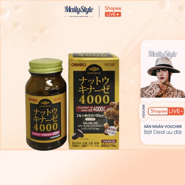 C203_Thực phẩm bảo vệ sức khỏe: Orihiro Nattokinase 4000 120 viên