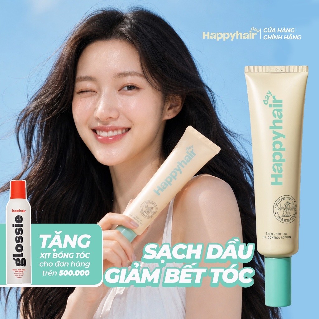 Lotion kiềm dầu Happy Hair Day 100ml giúp tóc bồng bềnh, hết dầu trong 24h dành cho tóc bết dầu