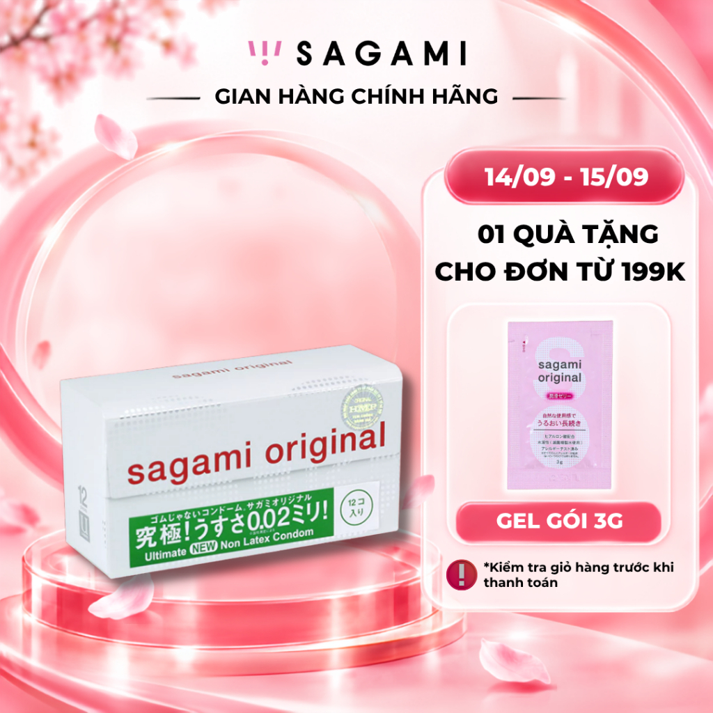 Bao cao su Sagami 002 - siêu mỏng 0.02mm - non latex - hộp 12 chiếc
