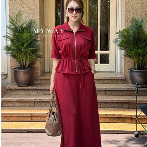 Set Áo Chân Váy Cotton Nữ MY WAY Trẻ Trung Năng Động 2MAB02333 2MCTB256