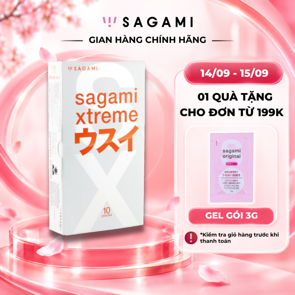 Bao cao su Sagami Xtreme Superthin - BCS latex mỏng - kiểu dáng truyền thống - 01 Hộp