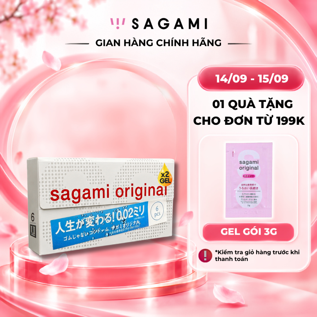 Bao cao su Sagami 002 Extra - X2 gel bôi trơn - Non latex - Siêu mỏng 0.02 mm - 01 Hộp
