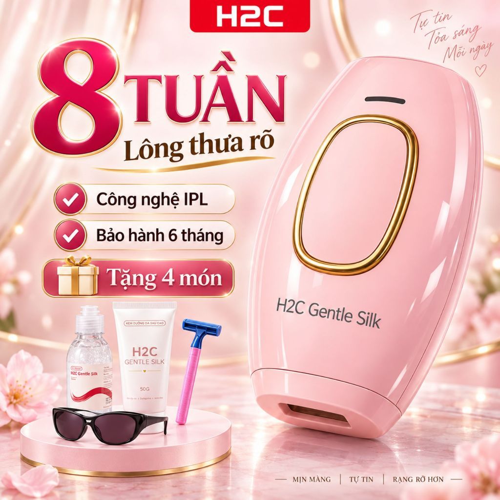Máy triệt lông mini, Triệt lông vĩnh viễn 5 cấp công nghệ IPL H2C Gentlesilk