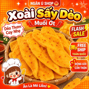 🥭(LOẠI 1) Xoài Sấy Dẻo Muối Ớt - HÀNG XỊN CAO CẤP - Xoài Lắc Muối Ớt Trái Cây Sấy Ăn kiêng NGANUSHOP