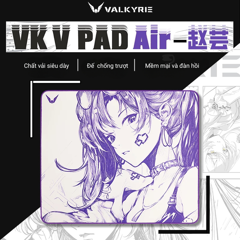 Lót chuột Valkyrie VK V PAD Air cao cấp - Vải dệt cao cấp siêu dày - Đế cao su chống trượt - Công nghệ viền khóa chìm | BigBuy360 - bigbuy360.vn