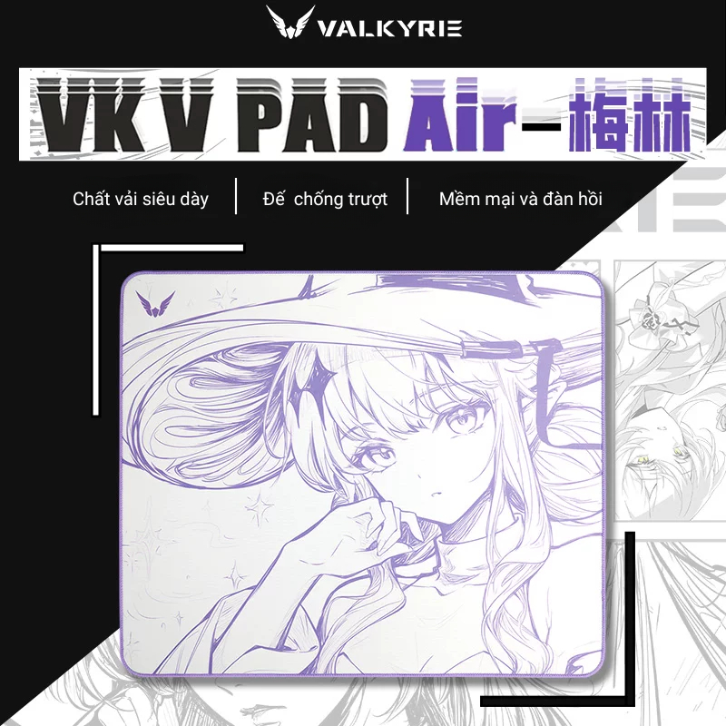 Lót chuột Valkyrie VK V PAD Air cao cấp - Vải dệt cao cấp siêu dày - Đế cao su chống trượt - Công nghệ viền khóa chìm | BigBuy360 - bigbuy360.vn