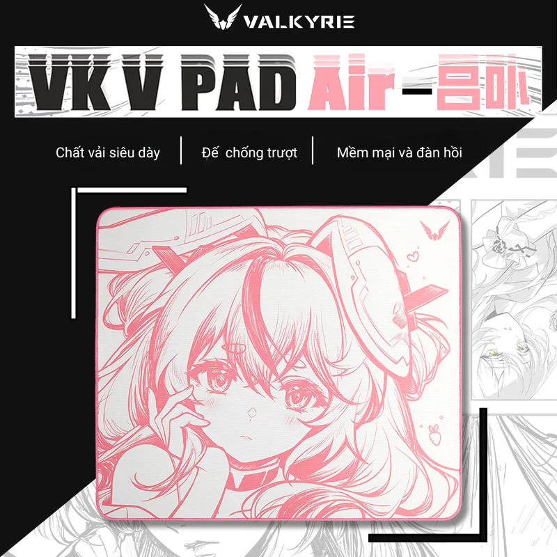 Lót chuột Valkyrie VK V PAD Air cao cấp - Vải dệt cao cấp siêu dày - Đế cao su chống trượt - Công nghệ viền khóa chìm | BigBuy360 - bigbuy360.vn