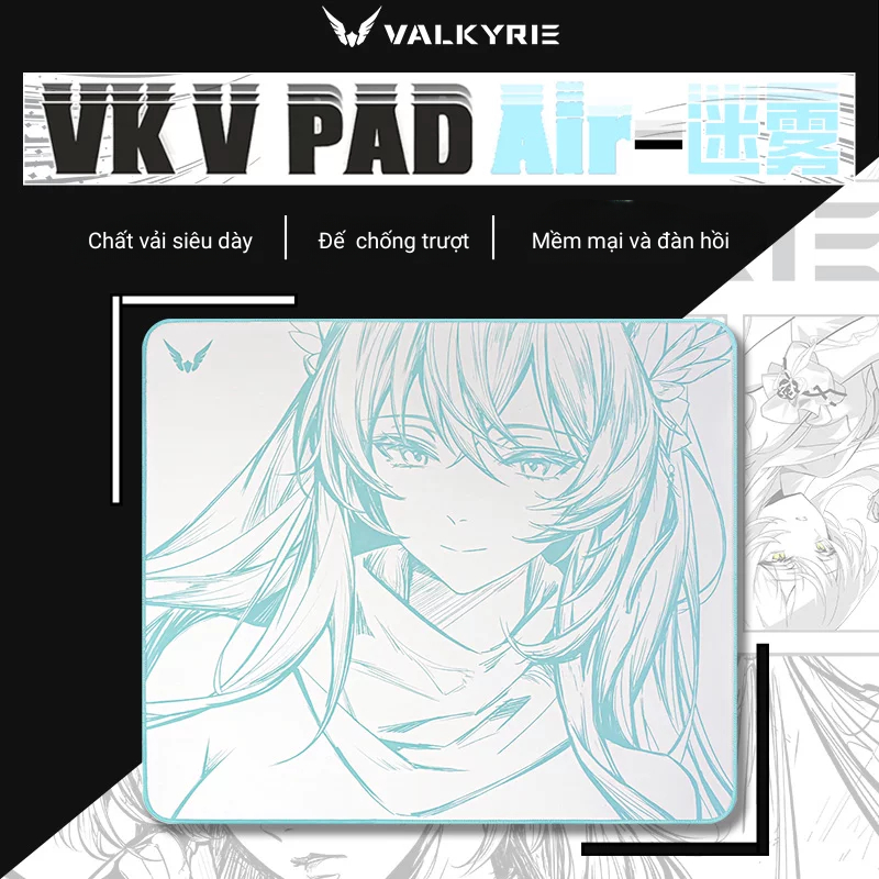 Lót chuột Valkyrie VK V PAD Air cao cấp - Vải dệt cao cấp siêu dày - Đế cao su chống trượt - Công nghệ viền khóa chìm | BigBuy360 - bigbuy360.vn