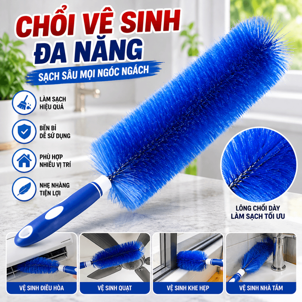 (COMBO 5) CỌ CÁN NHỎ PHỦI BỤI DÙNG CHO MÀN HÌNH,QUẠT,QUẦN ÁO - Chổi Vệ Sinh Quét Bụi Đồ Vật,Chổi Phủi Bụi Đa Năng