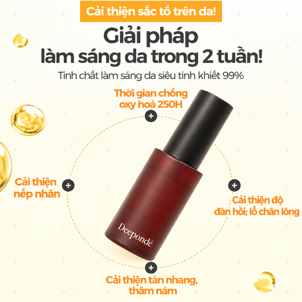 Serum trẻ hoá phục hồi da lão hoá sạm nám, LCL to Deepondé Glutathione Toning Ampoule Deeponde 30ml - Serum Dưỡng Sáng | BigBuy360 - bigbuy360.vn