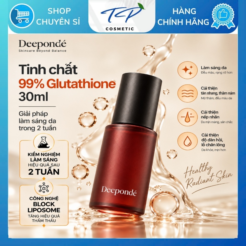 Serum Trẻ Hoá Phục Hồi Da Lão Hoá, Da Sạm Nám, LCL To Deepondé Glutathione Toning Ampoule Deeponde 30ml | BigBuy360 - bigbuy360.vn