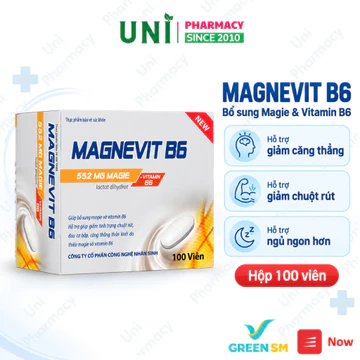 Viên Uống Magie B6 Hulipha - Giảm Căng Thẳng, Ngủ Ngon & Ngừa Chuột Rút (Hộp 100 Viên)