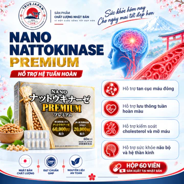 Thực Phẩm Bảo Vệ Sức Khỏe Nhật Bản Nano Nattokinase Premium 60000FU Hộp 60 Viên