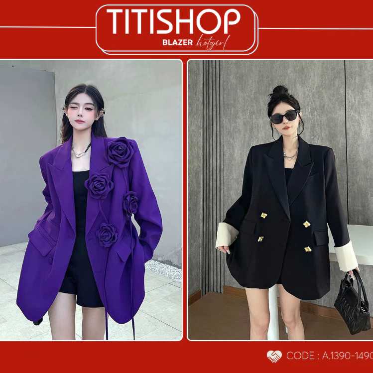 ( Đặt Nhanh ) Áo Blazer Nữ Rộng , Áo blazer nữ over sizer , Áo blazer nữ hotgirl , Áo blazer nữ Form Rộng 1876 087