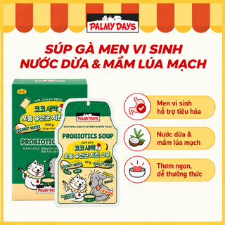 Súp gà cho mèo PALMY DAYS nước dừa mầm lúa mạch men vi sinh bổ sung ...