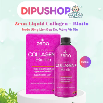 [DATE 2027] Nước uống đẹp da Nước uống Collagen + Biotin Zena Liquid 900ml của Mỹ