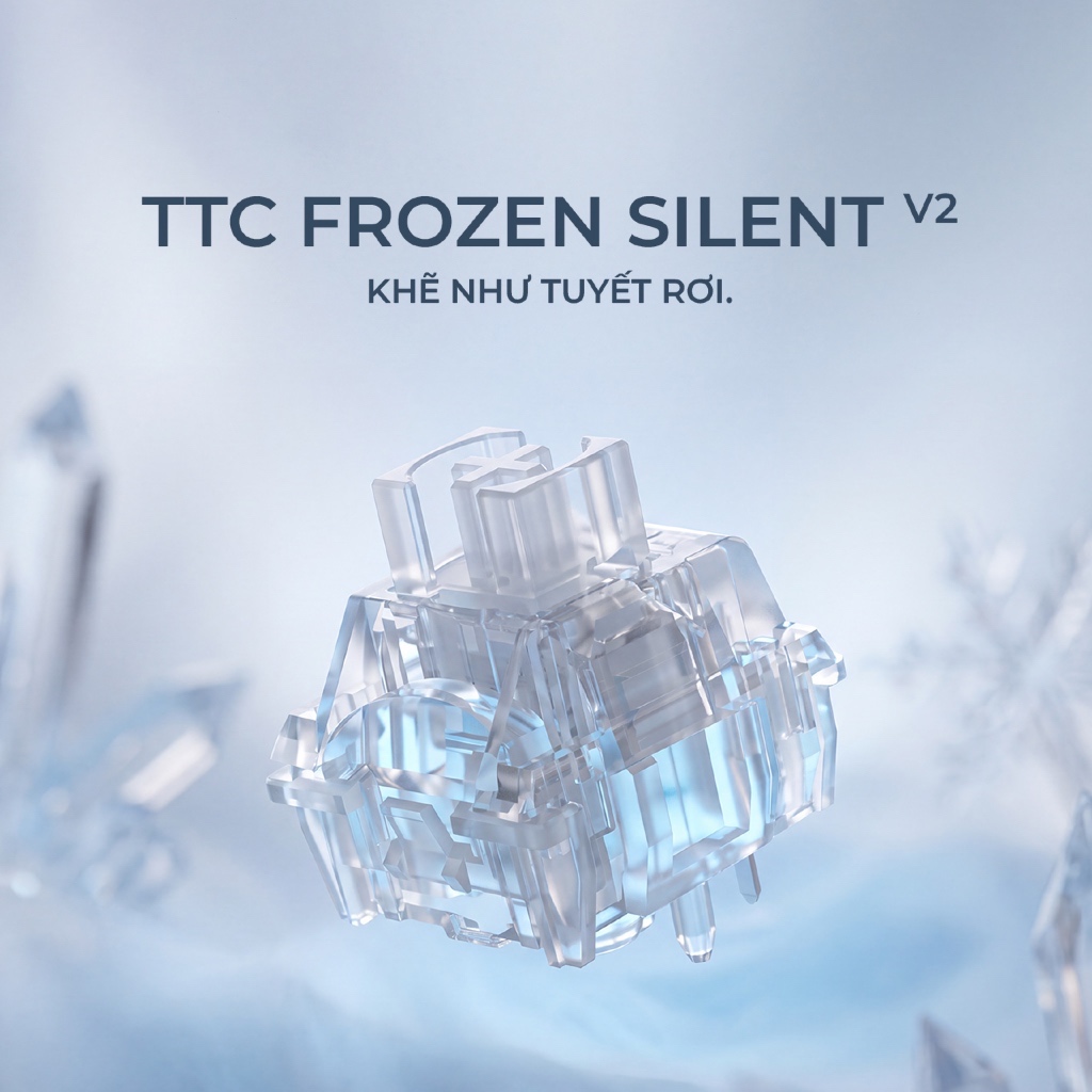 Switch TTC Frozen Silent V2 | Silent Linear | 39gf | 3-pin | Ice Clear RGB | Êm mượt gõ văn phòng