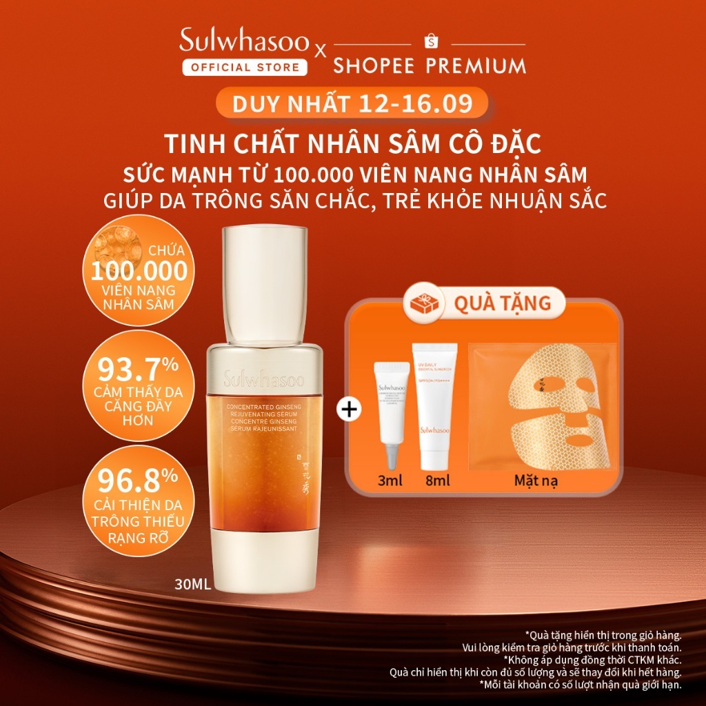 Tinh Chất Nhân Sâm Cô Đặc Dưỡng Da Săn Chắc 30ml Sulwhasoo Concentrated Ginseng Rejuvenating Serum