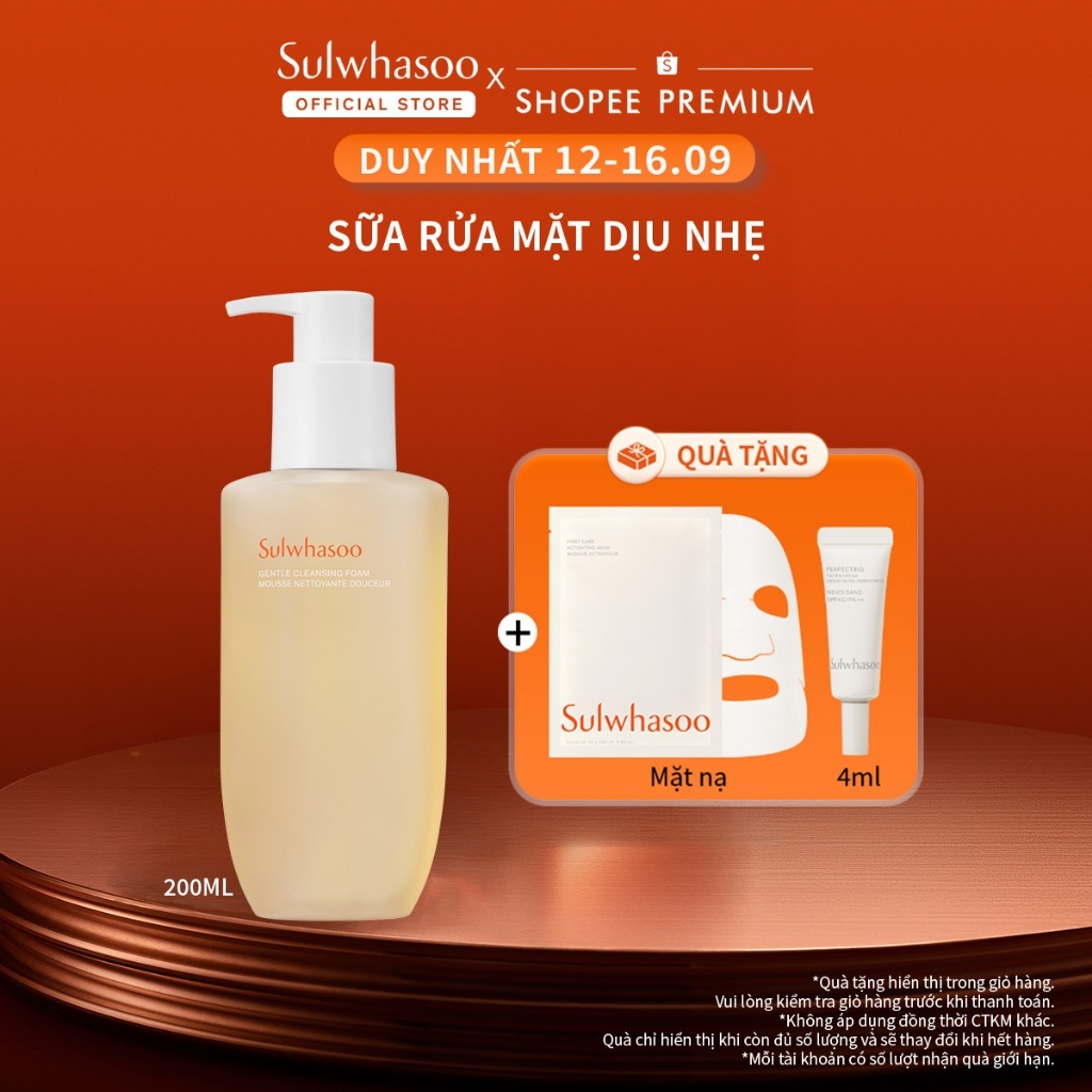 Sữa Rửa Mặt Tạo Bọt Dưỡng Ẩm Làm Sạch Dịu Nhẹ Sulwhasoo Gentle Cleansing Foam 200ml