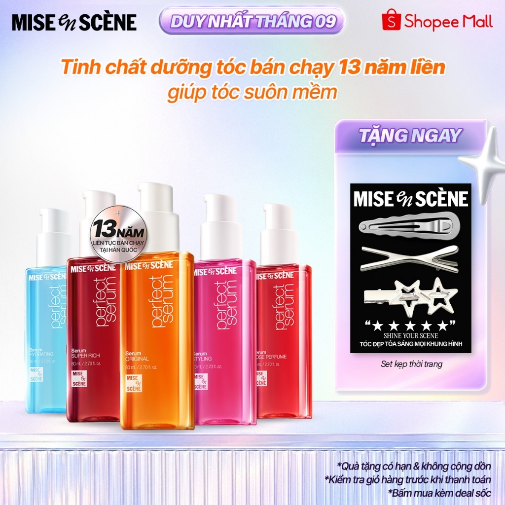Tinh chất dưỡng tóc mise en scène Perfect Serum 80ml phục hồi hư tổn, suôn mượt, chắc khỏe