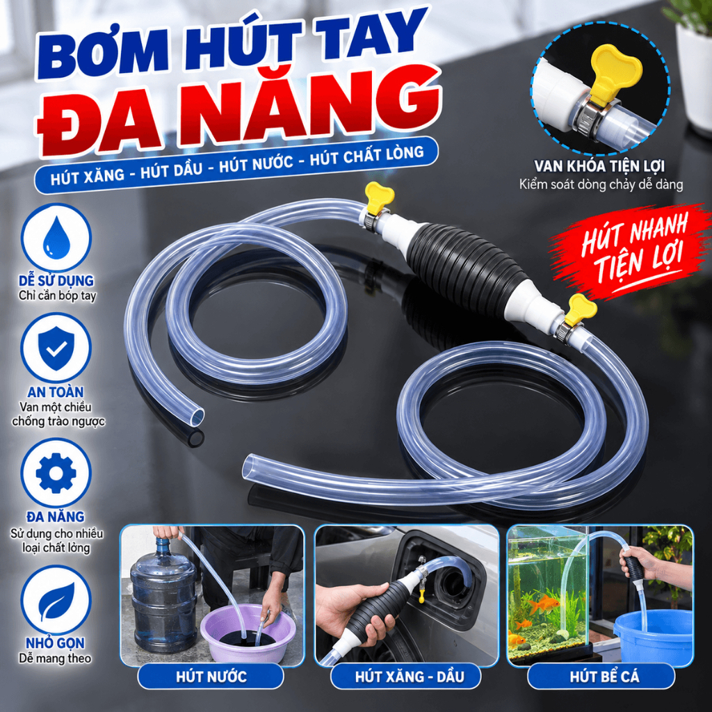 Dụng cụ bơm hút rượu xăng dầu chất lỏng bóp tay , hút chất lỏng, BƠM HÚT CHẤT LỎNG BÓP TAY KÈM DÂY 1M , BOMHUTCHATLONG