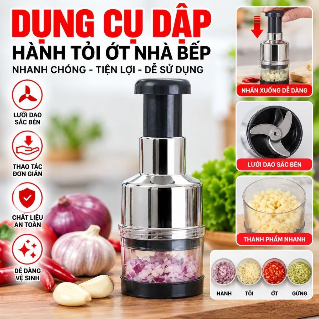 Dụng Cụ Dập Tỏi, Ớt, Hành - Dụng Cụ Nghiền Gia Vị Tiện Lợi - DAPHANHTOI657