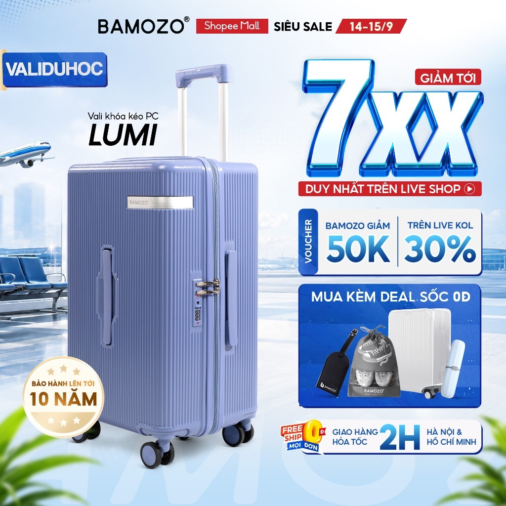 [MẪU MỚI 2026] Vali Xách Tay B Bamozo Lumispace Kiểu Dáng Gọn Nhẹ Thanh Lịch Dễ Di Chuyển Bảo Hành 10 Năm_LUMI