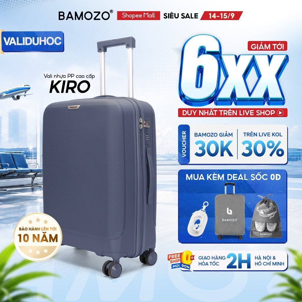 [MỞ BÁN] Vali Du Lịch B Bamozo Kiro Size 20/24/28 Nhựa PP Chống Vỡ, Chống Rạch BH 10 Năm 1 Đổi 1 Trong 30 Ngày_Kiro