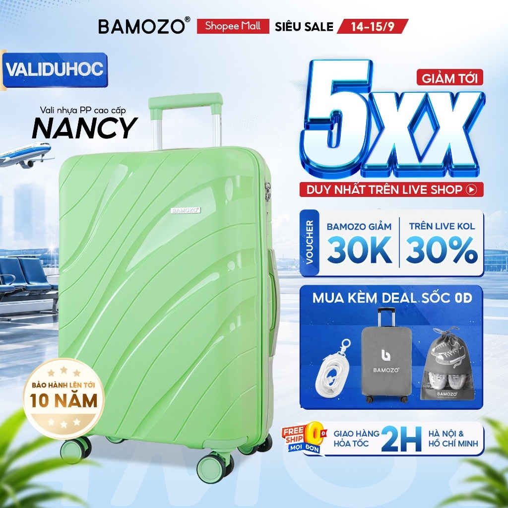 Vali Du Lịch B Bamozo Nancy Size 20/24/28 Nhựa PP Cao Cấp, Chống Vỡ Bảo Hành 5 Năm 1 ĐỔI 1 TRONG 30 NGÀY_Nancy | BigBuy360 - bigbuy360.vn