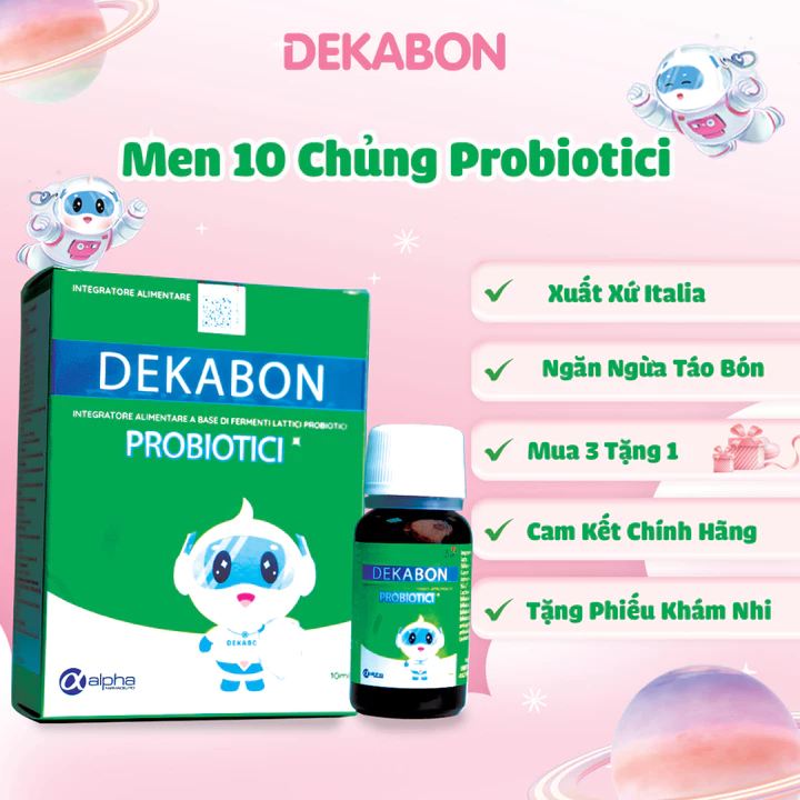 Dekabon Probiotici Men Vi Sinh 10 Chủng Lợi Khuẩn Cho Bé Hỗ Trợ Tiêu Hóa Cân Bằng Hệ Vi Sinh Đường Ruột 10ml