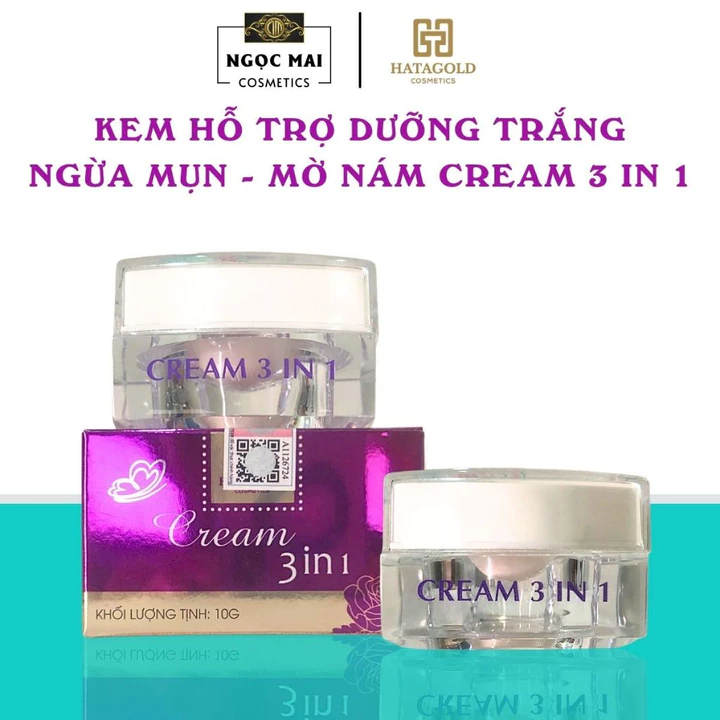 Kem Con Bướm Hỗ Trợ Dưỡng Trắng, Ngừa Mụn, Mờ Nám 3 IN 1 Hatagold (10g) - Mỹ Phẩm Đăng Dương