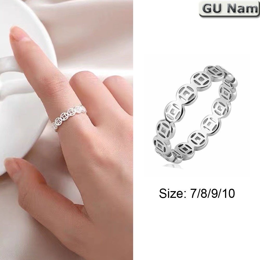 Titanium Steel Feng Shui Ring by GU Nam