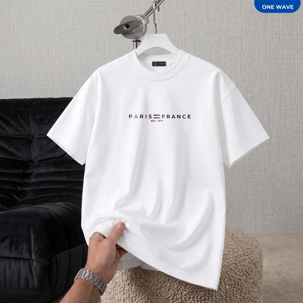 Áo thun nam nữ cổ tròn tay lỡ ONE WAVE chất cotton mềm mịn thoáng mát, phong cách boy phố cực chất  TS10
