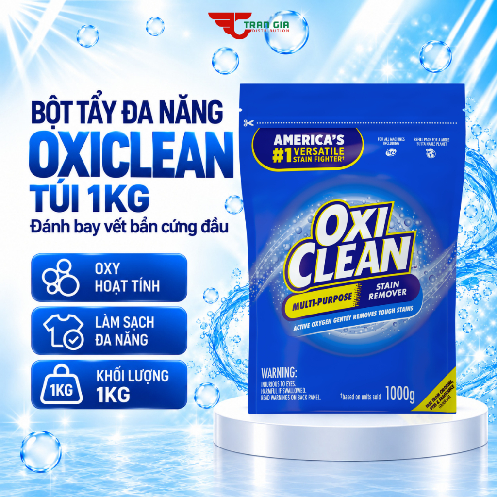 Bột Tẩy Đa Năng OxiClean 1Kg – Tẩy Vết Bẩn Cứng Đầu, Vết Ố Vàng, Làm Sạch Đa Bề Mặt
