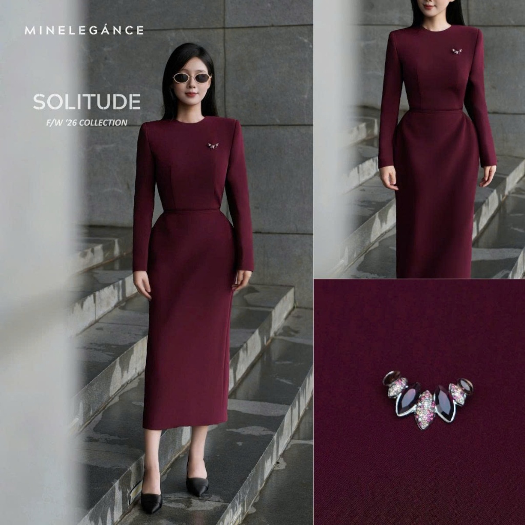 MINELEGÁNCE | SET VÁY THÊU HOA DÁNG DÀI, SANG TRỌNG, THANH LỊCH - MIN30