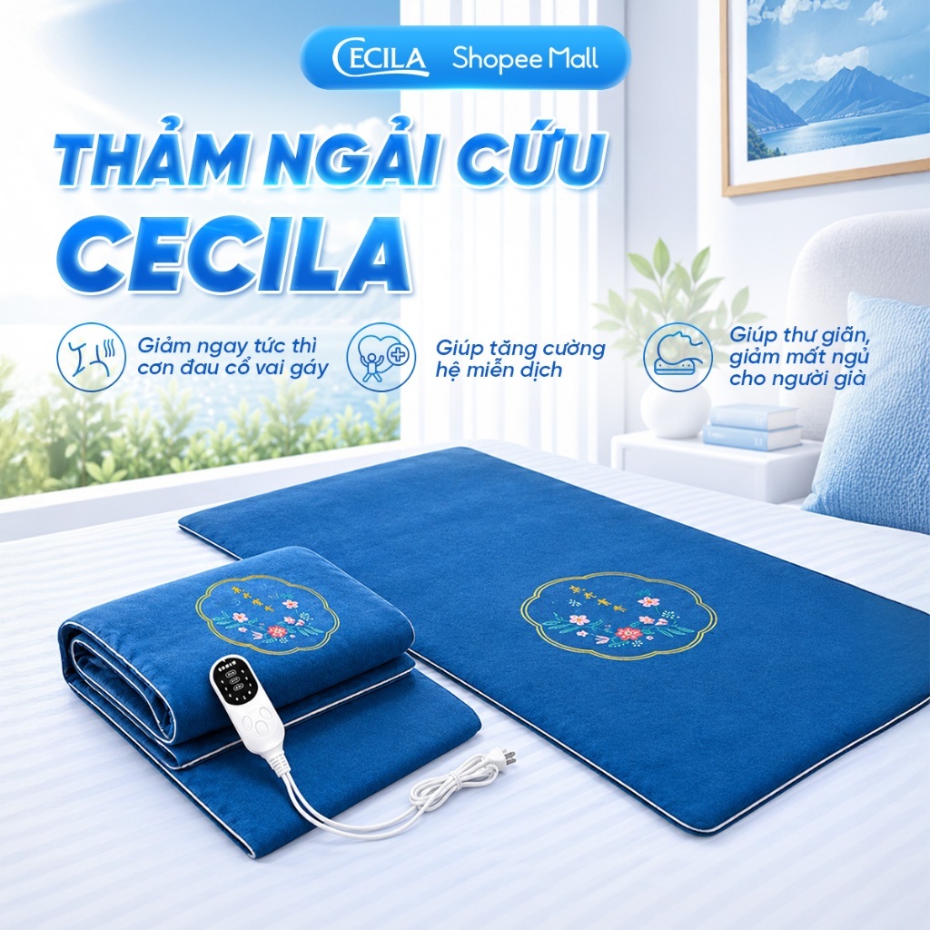[CÓ HÓA TỐC] Thảm ngải cứu CECILA Gối Nệm Y Tế nội địa Trung,sưởi ấm,giảm đau xương khớp hiệu quả