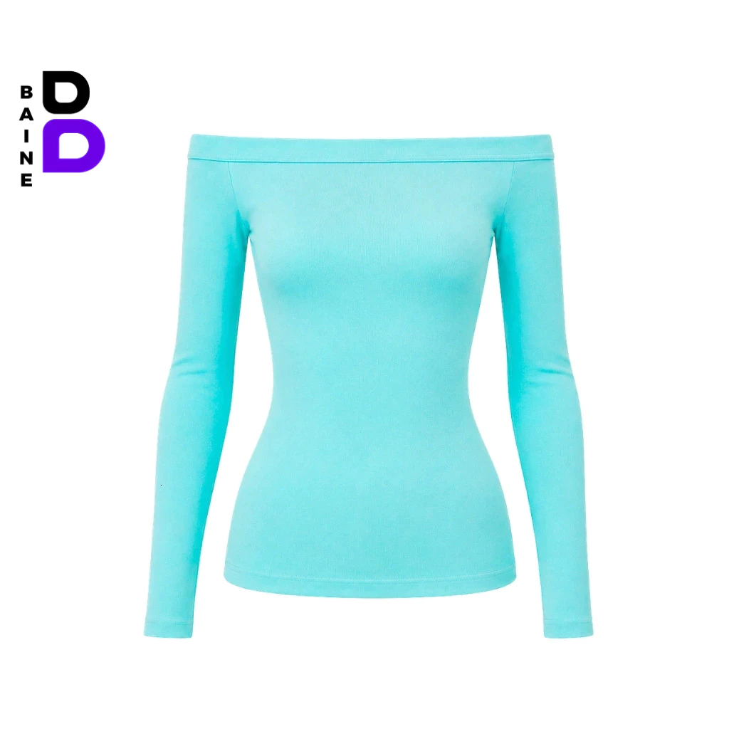 Áo Thun Nữ Ôm Body TAY DÀI TRỄ VAI BORIP LỤA Dáng Dài DD157, Áo Bẹt Vai Gợi Cảm Kiểu Trơn BAINE | BigBuy360 - bigbuy360.vn