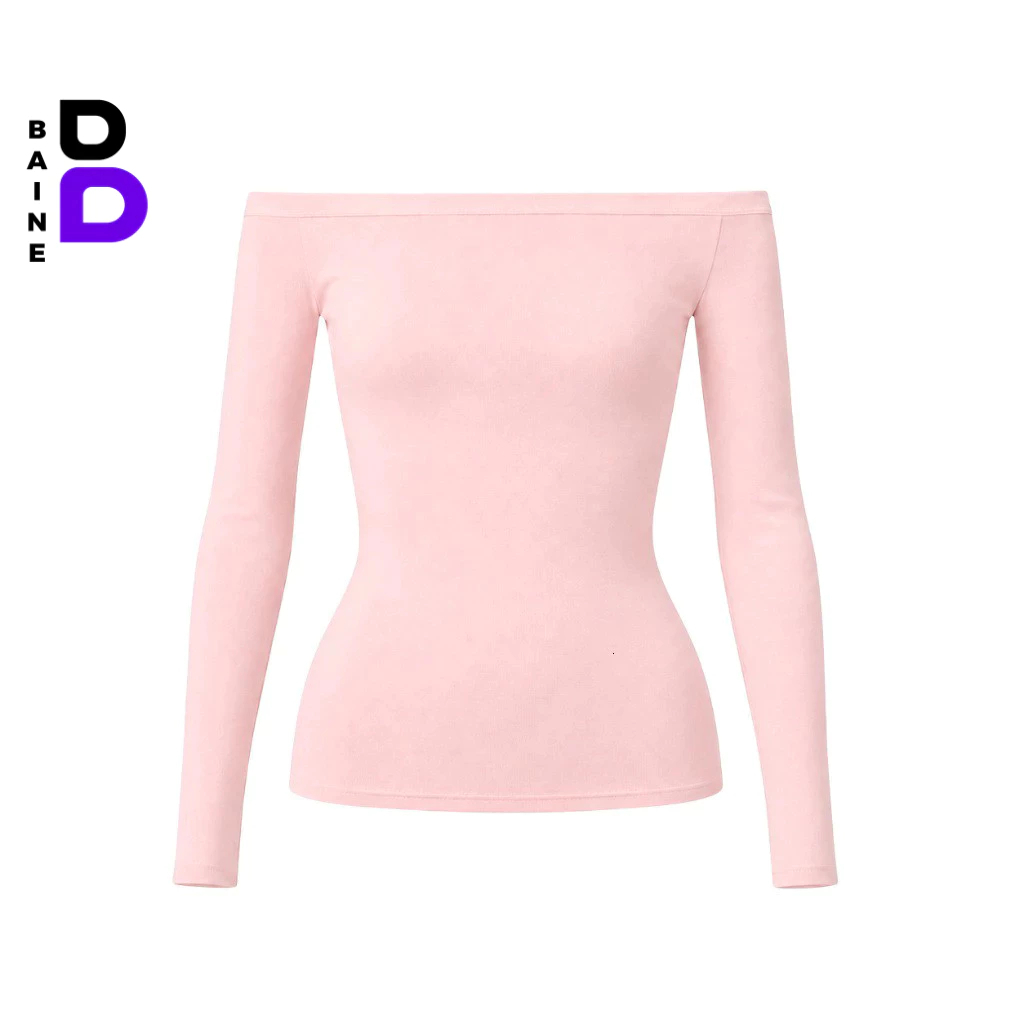 Áo Thun Nữ Ôm Body TAY DÀI TRỄ VAI BORIP LỤA Dáng Dài DD157, Áo Bẹt Vai Gợi Cảm Kiểu Trơn BAINE | BigBuy360 - bigbuy360.vn