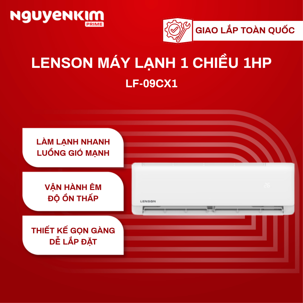 [Giao Lắp Toàn Quốc] Máy lạnh/Điều hòa Lenson 1 chiều 1HP LF-09CX1