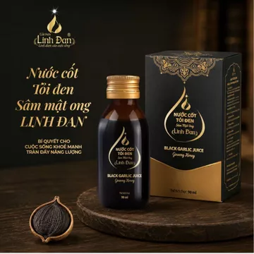 Nước Cốt Tỏi Đen Sâm Mật Ong Linh Đan 90ml - Hỗ Trợ Ổn Định Huyết Áp, Tăng Đề Kháng, Vị Ngọt Thanh Không Mùi Tỏi