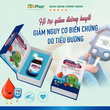 Viên uống giảm đường huyết, ổn định huyết áp Anvicilin - Hộp 30 viên Date 1/2027