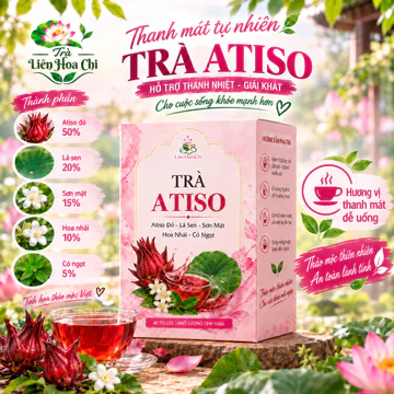 Trà Atiso Liên Hoa Chi 140 Túi Lọc – Atiso Đỏ Kết Hợp Lá Sen, Sơn Mật, Hoa Nhài, Cỏ Ngọt – Trà Thảo Mộc Thiên Nhiên
