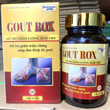 Viên uống GOUT ROX hỗ trợ giảm triệu chứng sưng đau khớp do gout, giảm lượng Acid Uric - Hộp 50 viên