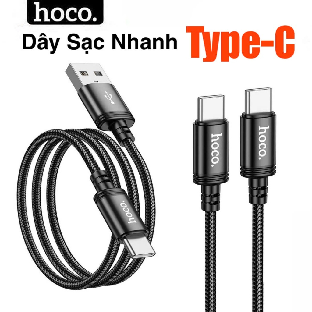Dây sạc nhanh samsung xiaomi oppo ... andoird HOCO cáp sạc type c cổng usb và cổng 2 đầu typec