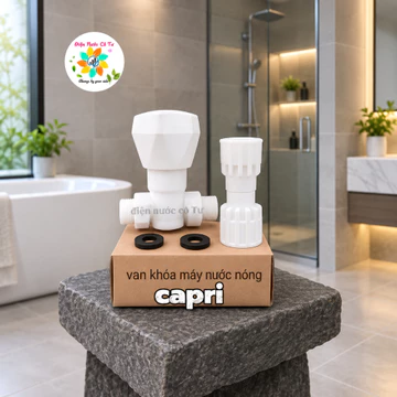 (ren 21mm) Van khóa máy nước nóng Capri - van đóng mở và điều chỉnh nước của máy tắm nước nóng trực tiếp